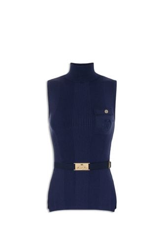 Sleeveless Turtle Neck Sweater - Elisabetta Franchi - Modalova