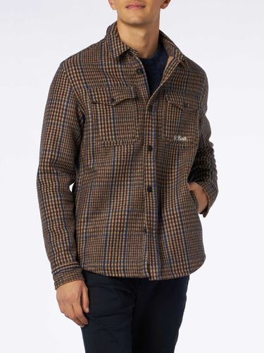 Man Wooly Prince Of Wales Overshirt With Pockets And Patches - MC2 Saint Barth - Modalova