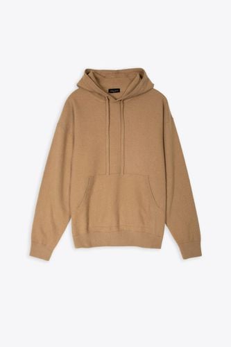 Cappuccio Ml Comfy Felted Camel colour wool hooded sweater - Roberto Collina - Modalova