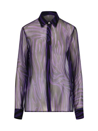 Versace Zebra Sheer Silk Shirt - Versace - Modalova