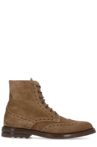 Brogue-detailed Lace-up Ankle Boots - Brunello Cucinelli - Modalova