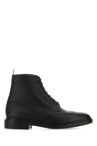Black Leather Ankle Boots - Thom Browne - Modalova