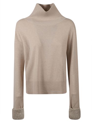 Wide High-neck Rib Trim Knit Pullover - Fabiana Filippi - Modalova