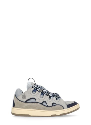 Curb Sneakers In Grey Leather - Lanvin - Modalova