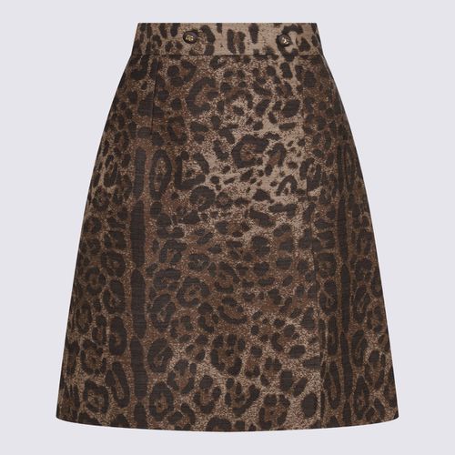 Brown And Black Wool Blend Skirt - Dolce & Gabbana - Modalova