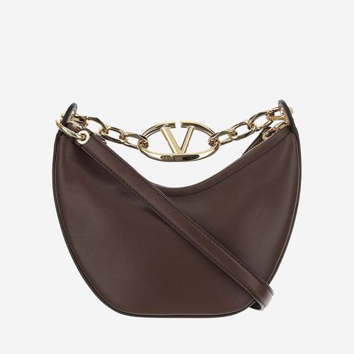 Brown Leather Vlogo Handbag - Valentino Garavani - Modalova