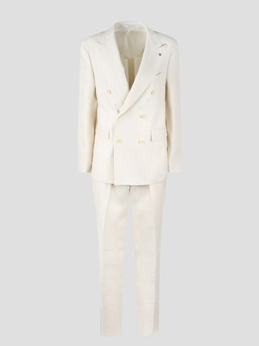 Linen Double-breasted Tailored Suit - Tagliatore - Modalova