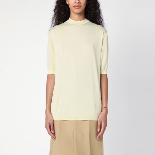 Light Yellow Cashmere Crew-neck Sweater - Bottega Veneta - Modalova