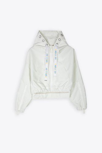 New Khris Crop Windbreaker Off white nylon hooded windproof jacket - New Khris Crop Windbreaker - Khrisjoy - Modalova