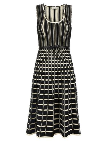 Belted Knitted Dress - Elisabetta Franchi - Modalova