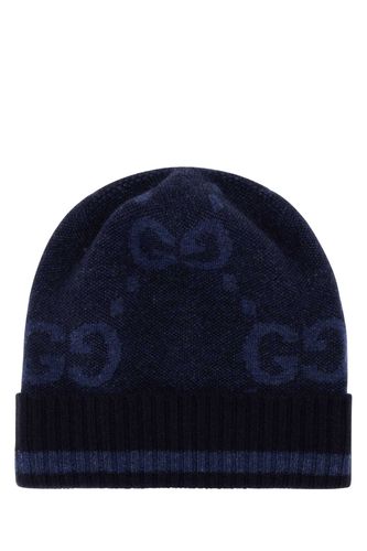 Embroidered Cashmere Beanie Hat - Gucci - Modalova