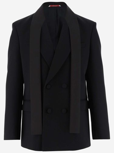 Double-breasted Jacket With Scarf Collar - Valentino Garavani - Modalova