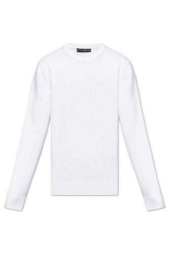 Sweater With Embroidered Logo - Dolce & Gabbana - Modalova