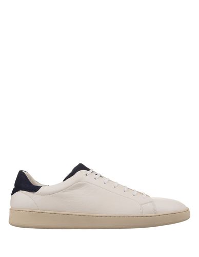 Leather Sneakers With Blue Details - Kiton - Modalova