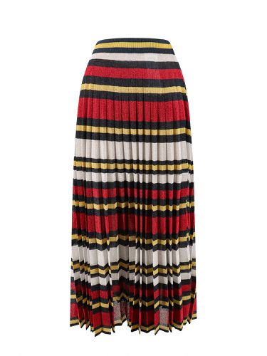 Midi Pleated Striped Skirt In Lurex Woman - Gucci - Modalova