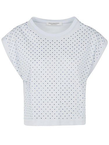 Embellished Crewneck T-shirt - Philosophy di Lorenzo Serafini - Modalova