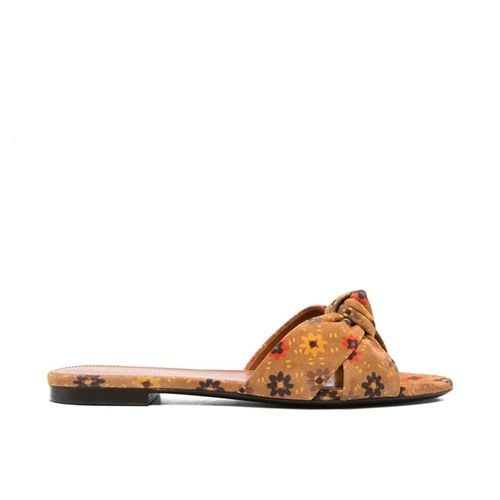 Bianca Knotted Suede Slides - Saint Laurent - Modalova