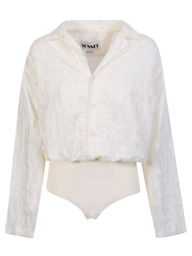 Jacquard Shirt Bodysuit In Cream - Sunnei - Modalova