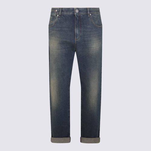 Balmain Dark Blue Cotton Jeans - Balmain - Modalova