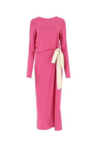 Dark Pink Stretch Crepe Long Dress - Lanvin - Modalova
