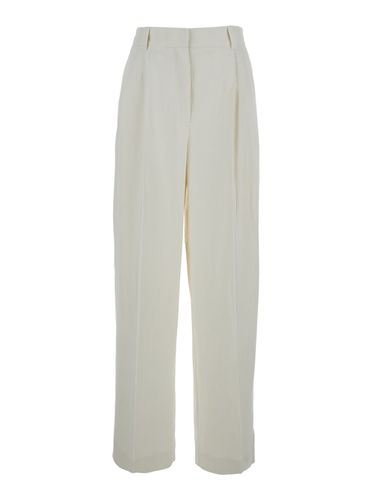 White High-waist Pants With Pences In Cotton Blend Woman - Totême - Modalova