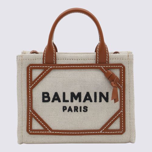 Canvas And Leather B-army Shopper Mini Bag - Balmain - Modalova