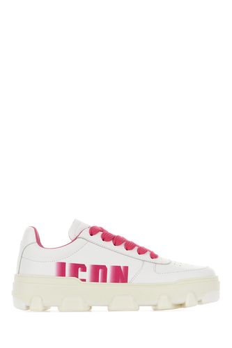 White Leather Basket Sneakers - Dsquared2 - Modalova