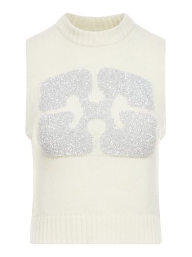 Ganni Cream Wool Blend Vest - Ganni - Modalova