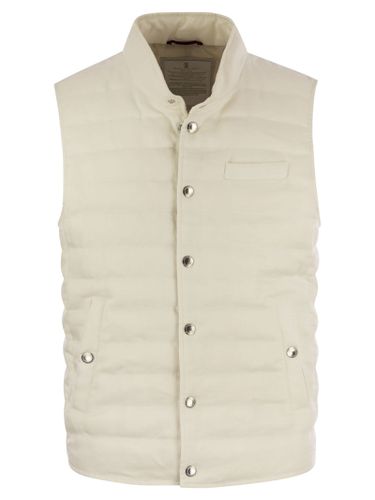 Linen Sleeveless Down Jacket - Brunello Cucinelli - Modalova