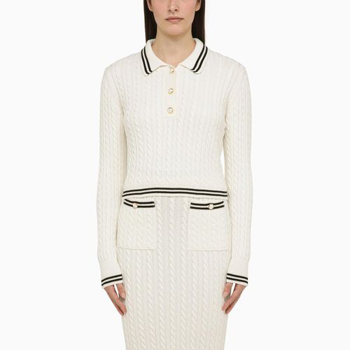 Cotton Blend Knitted Polo Shirt - Alessandra Rich - Modalova