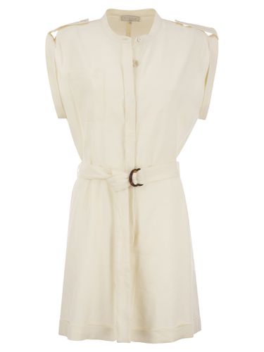 Linen And Cotton Blend Overalls - Antonelli - Modalova