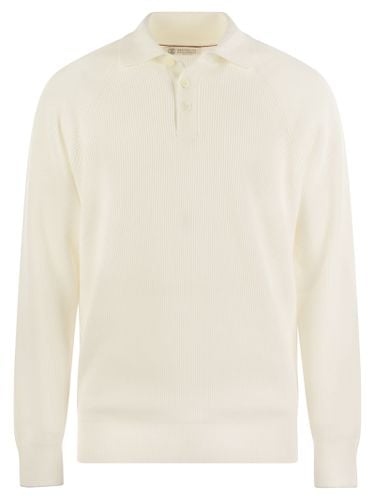 White Cotton Polo Knitwear - Brunello Cucinelli - Modalova