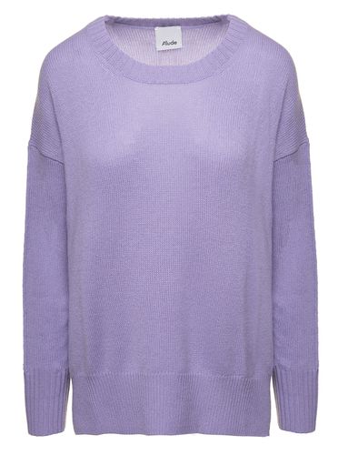 Purple Sweater With U Neckline In Cashmere Woman - Allude - Modalova