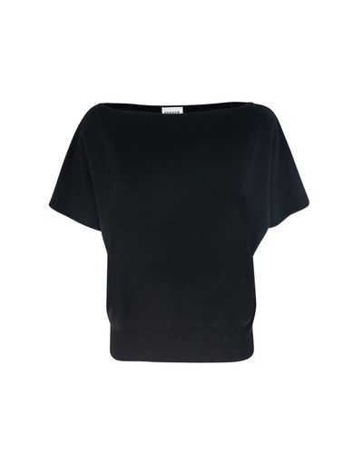 Boat-neck Short-sleeved Jumper - Parosh - Modalova