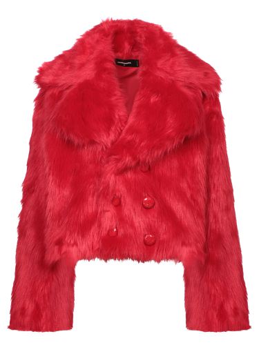 Dsquared2 Red Faux Fur Jacket - Dsquared2 - Modalova