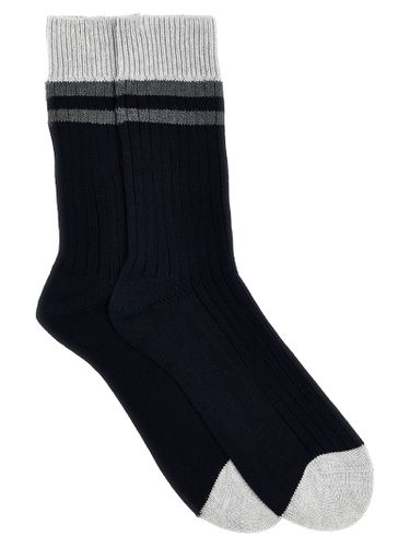 Striped Cotton Socks - Brunello Cucinelli - Modalova