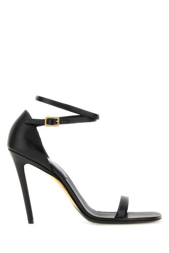 Burberry Black Leather Sandals - Burberry - Modalova