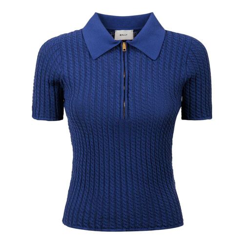 Short-sleeved Knitted Polo Shirt - Bally - Modalova