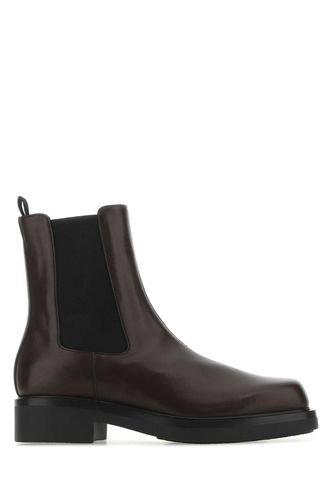 Prada Aubergine Leather Ankle Boots - Prada - Modalova