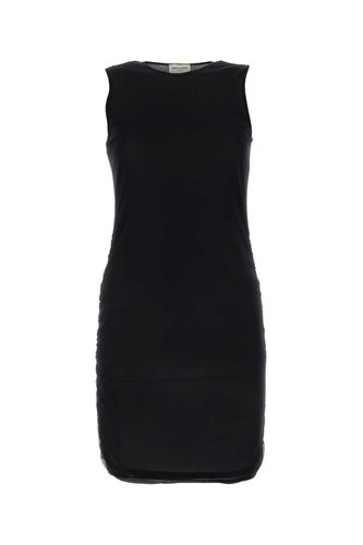 Crewneck Ruched Detailed Mini Dress - Saint Laurent - Modalova