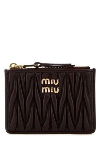 Brown Nappa Leather Card Holder - Miu Miu - Modalova