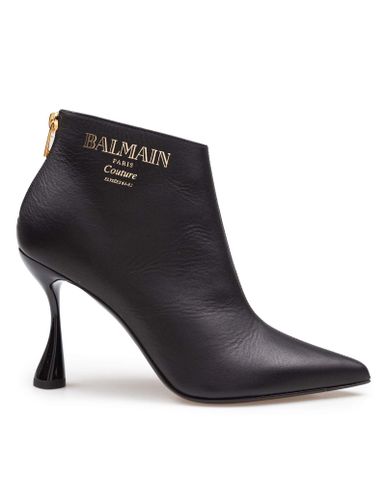 Balmain Black Leather Ankle Boot - Balmain - Modalova