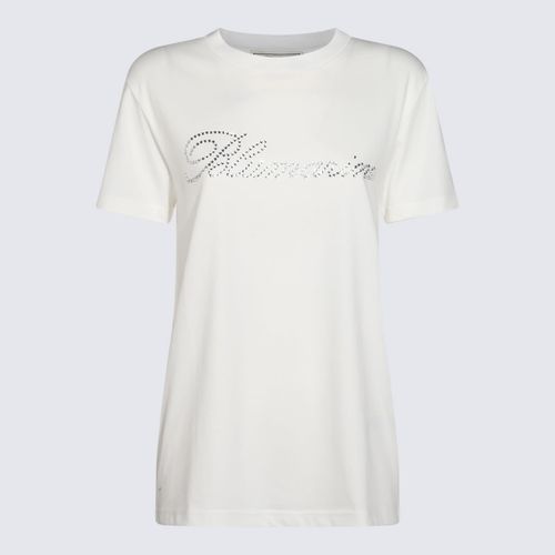 Blumarine White Cotton T-shirt - Blumarine - Modalova