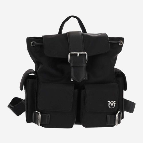 Technical Fabric Backpack With Logo - Pinko - Modalova