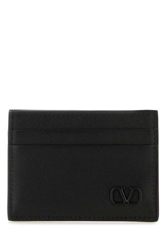 Black Leather Vlogo Card Holder - Valentino Garavani - Modalova