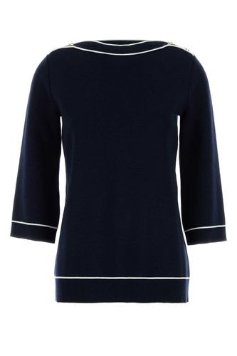 Navy Blue Wool Oversize Sweater - Gucci - Modalova