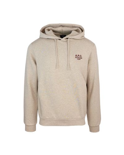 A. P.C. Logo Embroidered Drawstring Hoodie - A.P.C. - Modalova