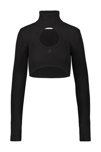 Cropped Sweater Circle Mockneck Rib Knit - Courrèges - Modalova