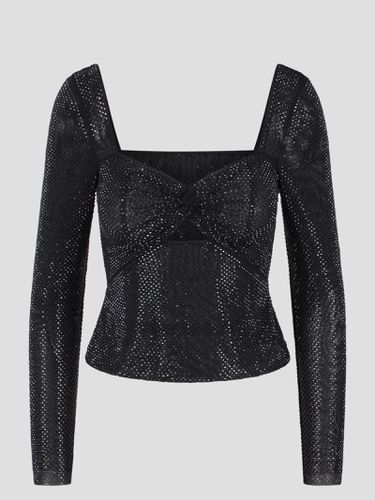 Rhinestone Sweetheart Mesh Top - self-portrait - Modalova