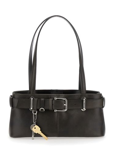 Brocle Black Shoulder Bag With Belt And Pendant Key Details In Leather Woman - OSOI - Modalova